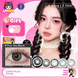  Kính Áp tròng MCK1 UYAAI lens  2 CHIẾC  Thai Tea Gray  lens cận 0 ~ 6 độ 180 ngày Lens màu xám DIA: 14,5mm mắt 