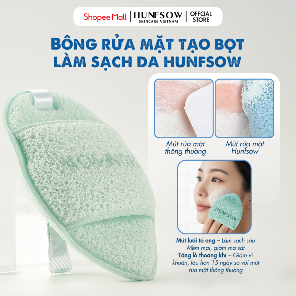 Bông Mút Rửa Mặt Bọt Biển HUNFSOW Hình Giọt Nước – Mềm Mại, Găng Tay Rửa Mặt Tạo Bọt Làm Sạch Nhanh,