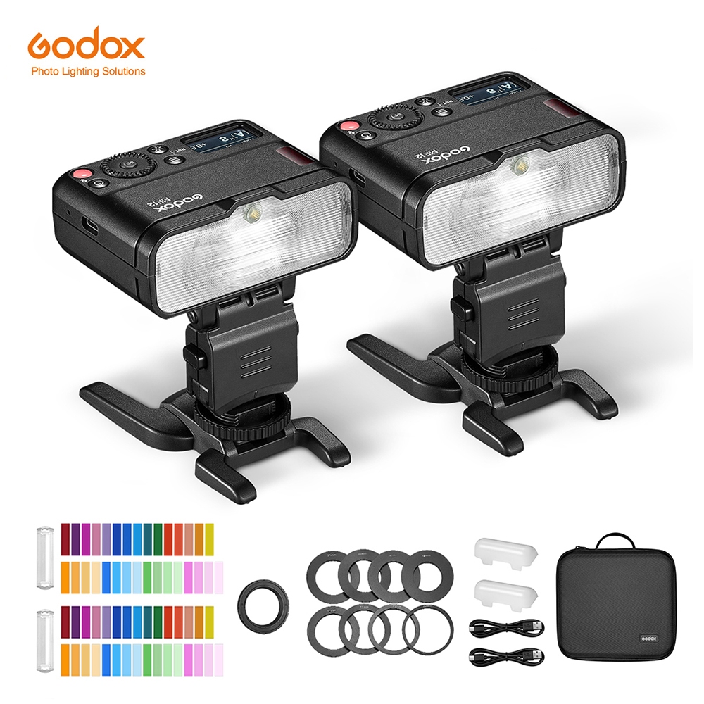 Godox MF12 Macro Mini Flash Speedlite tích hợp Hệ thống Godox X TTL Flash + Bộ khuếch tán bộ lọc màu