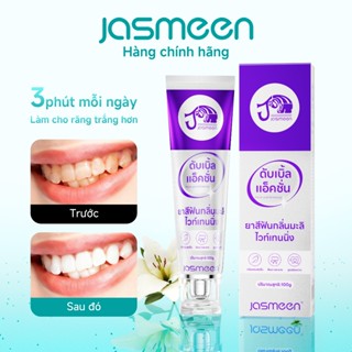 Kem Đánh Trắng Răng Tự Nhiên JASMEEN - Hương Bạc Hà & Lài Giảm Mùi Hôi Miệng Hiệu Quả - 100g