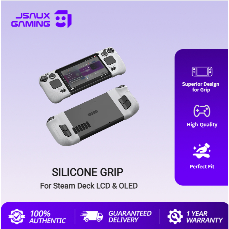 JSAUX Ốp bảo vệ tay cầm silicon Tương thích với màn hình Steam Deck OLED / LCD, tay cầm sàn hơi nước