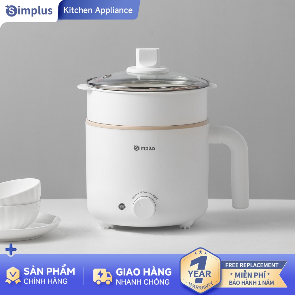 Simplus Nồi điện đa năng Simplus  Nồi đa năng 1.7L  2 Mức điều chỉnh  Nấu lẩu hầm thịt nấu cháo DZGH