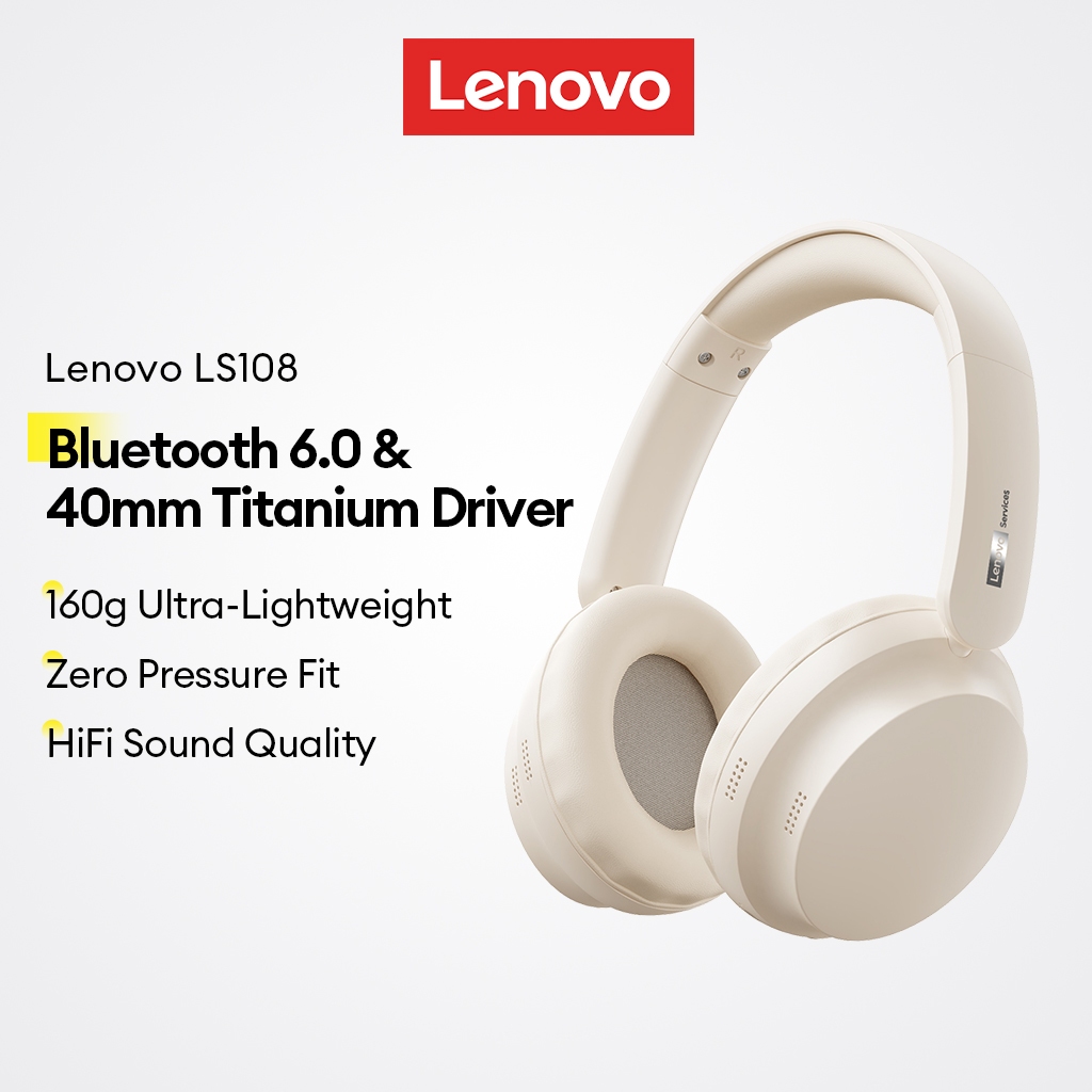 Tai nghe Bluetooth Lenovo LS108 và tai nghe không dây có trình điều khiển titan Bluetooth 6.0 và 40mm cộng với thiết kế nhẹ 160g | BigBuy360 - bigbuy360.vn