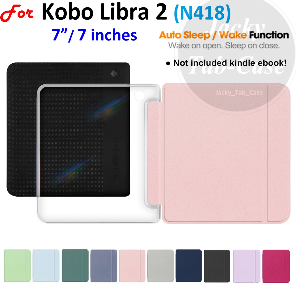 Dành cho Vỏ bảo vệ sách điện tử Kobo Libra 2 7 "Libra2 (Mẫu số N418) Vỏ lật bằng da Acrylic trong su