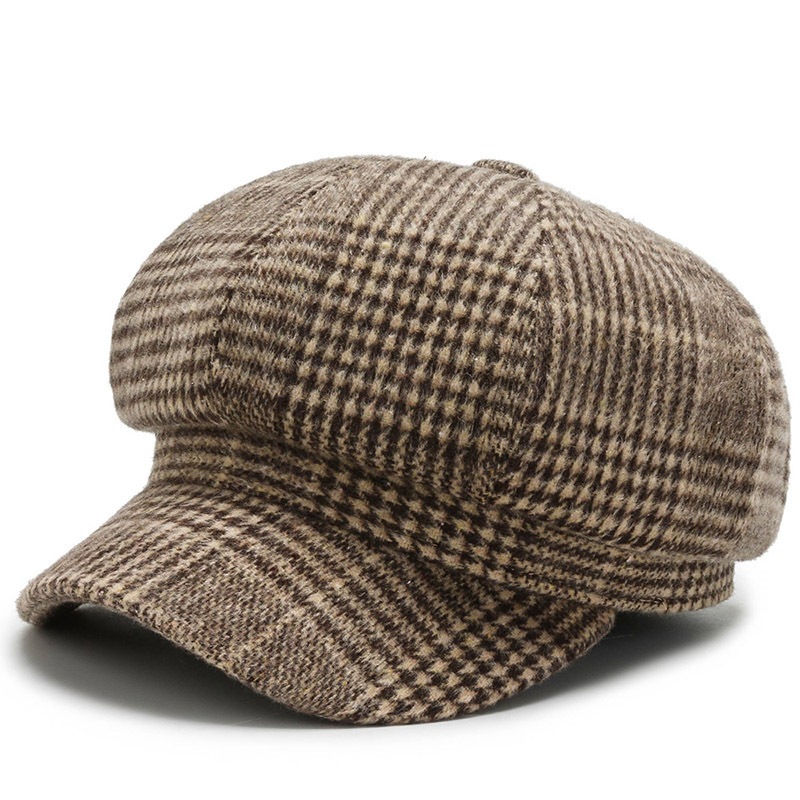 Mũ Thời Trang Hình Bát Greg Panamá Phong Cách Retro Houndstooth, Phù Hợp Cho Ngoài Trời - H114