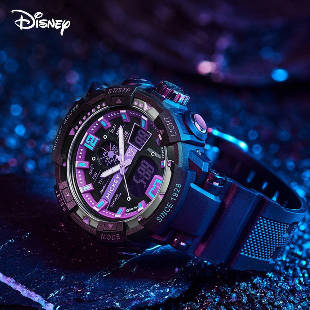 Đồng hồ thể thao chính hãng Disney Unisex Chuột Mickey Chống nước Chống va chạm Chronograph Lịch báo