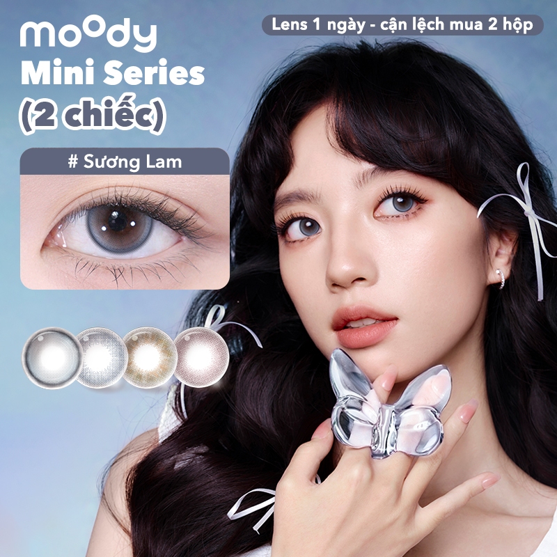 Set 2 chiếc kính áp tròng Moody 14.2mm Sương Lam lens 1 ngày thuộc bộ sưu tập