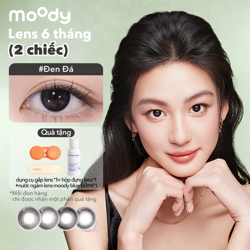 [thaomea]  [lens moody 6 tháng - 02 chiếc] Kính áp tròng moody, 6 tháng, độ cận 0-7, độ giãn tròng 1