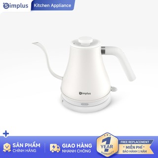  Ấm pha cà phê Simplus Ấm đun siêu tốc thép không gỉ 304  0.8L Vòi nước dài  Ấm đun siêu tốc cổ ngỗng  Phù hợp dùng cho cà phê phin  Tự tay pha cà phê và trà DRSH009 