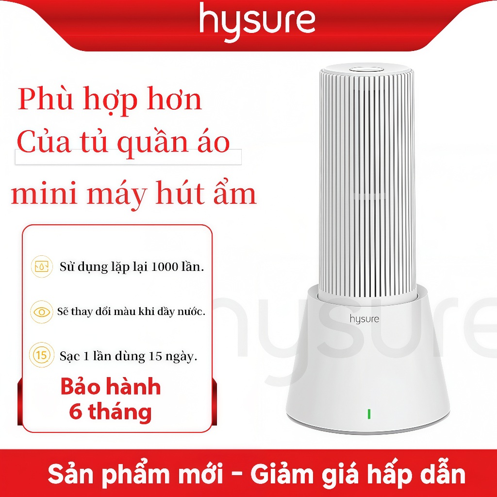 【Chống ẩm】Hysure Máy hút ẩm Rất tiết kiệm điện Phù hợp cho tủ quần áo mimi Máy hút ẩm  không dây