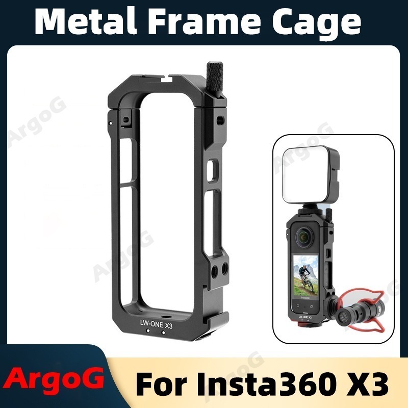 Vỏ bảo vệ kim loại ArgoG cho Insta360 X3 Nhôm bền khung nhà ở Lồng Insta360 X3 Phụ kiện
