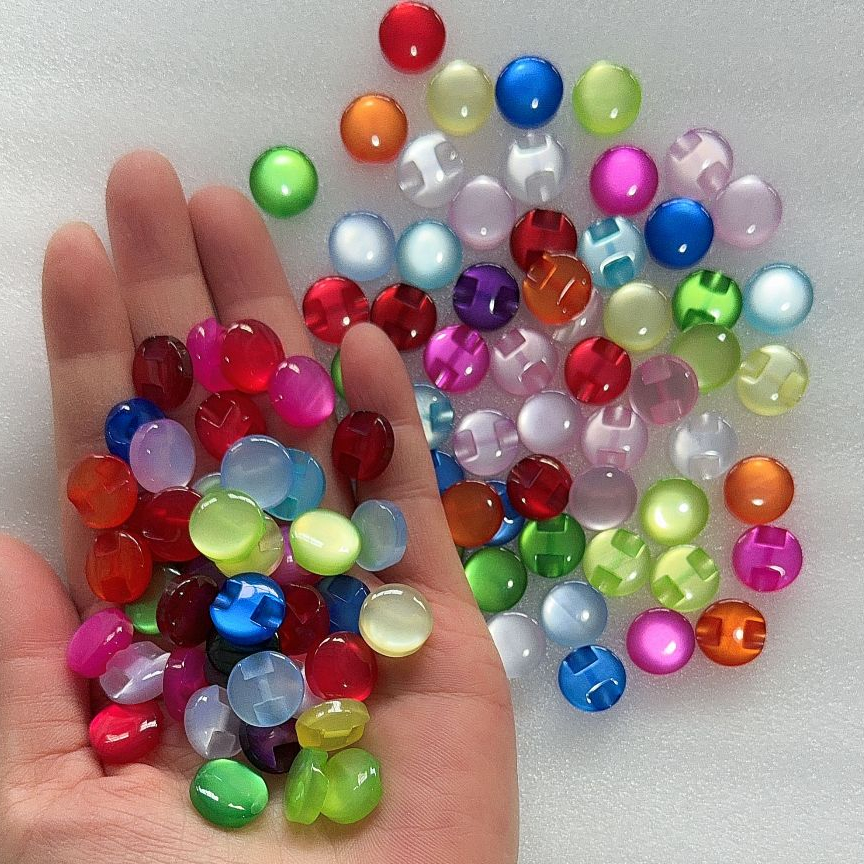 Set 100 Nút Áo Sơ Mi 12mm Bằng Resin Nhiều Màu Sắc Kích Thước 12mm