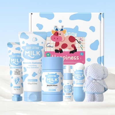 Bộ quà tặng chăm sóc sữa toàn thân LAIKOU (Kem dưỡng da chân + Son dưỡng môi + Sữa dưỡng thể + Serum mặt + Hơn thế nữa) | ẩm sâu & phục hồi da