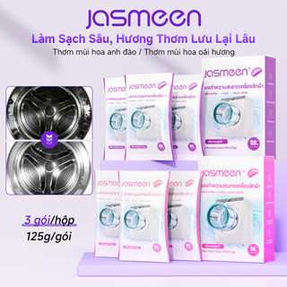 Bột Vệ Sinh Lồng Máy Giặt JASMEEN- Khử Mùi, Diệt Khuẩn & Làm Sạch Sâu, Hương Anh Đào / Oải Hương Thơm Mát, 3 Gói / Hộp