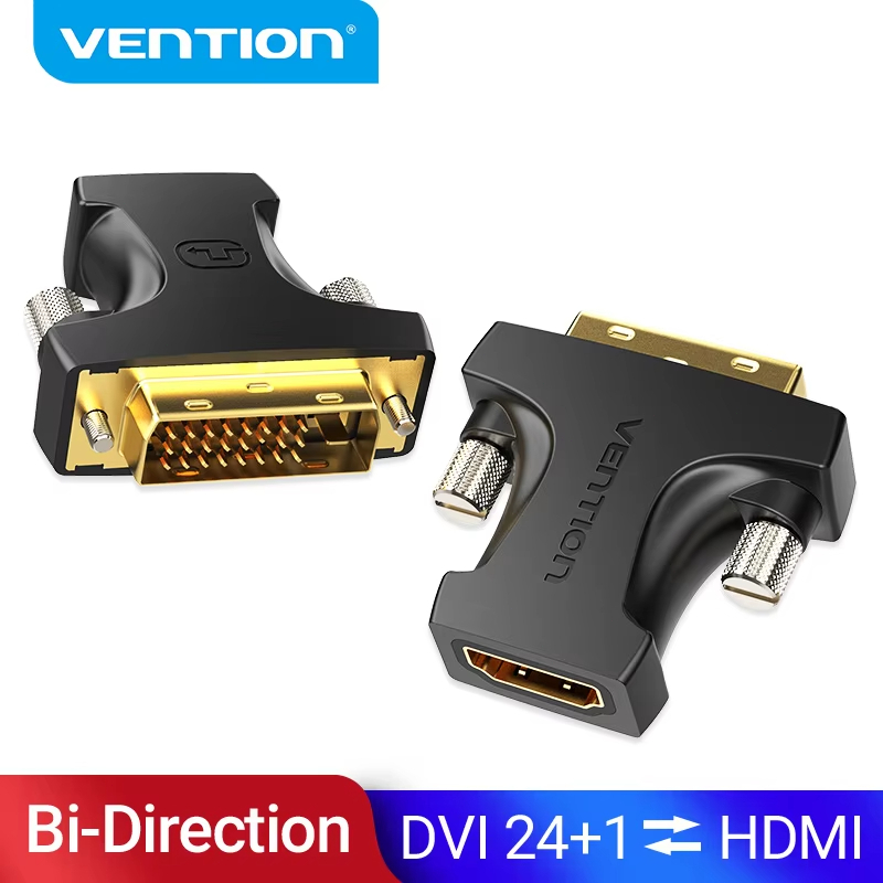 Bộ chuyển đổi Vention DVI sang HDMI Bộ chuyển đổi cáp hai chiều DVI-D 24 + 1 Nam sang HDMI Nữ cho má