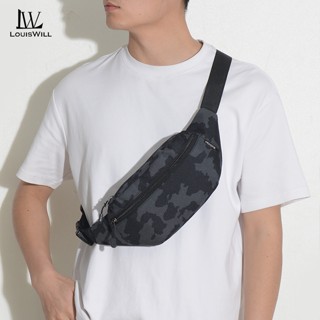  Túi đeo thắt lưng nam LouisWill Túi đeo ngực Túi đeo chéo Túi tập thể dục đa chức năng Thiết kế túi ba lớp Túi thắt lưng nhỏ Túi thắt lưng chống mài mòn chống nước có dây đeo có thể điều chỉnh 