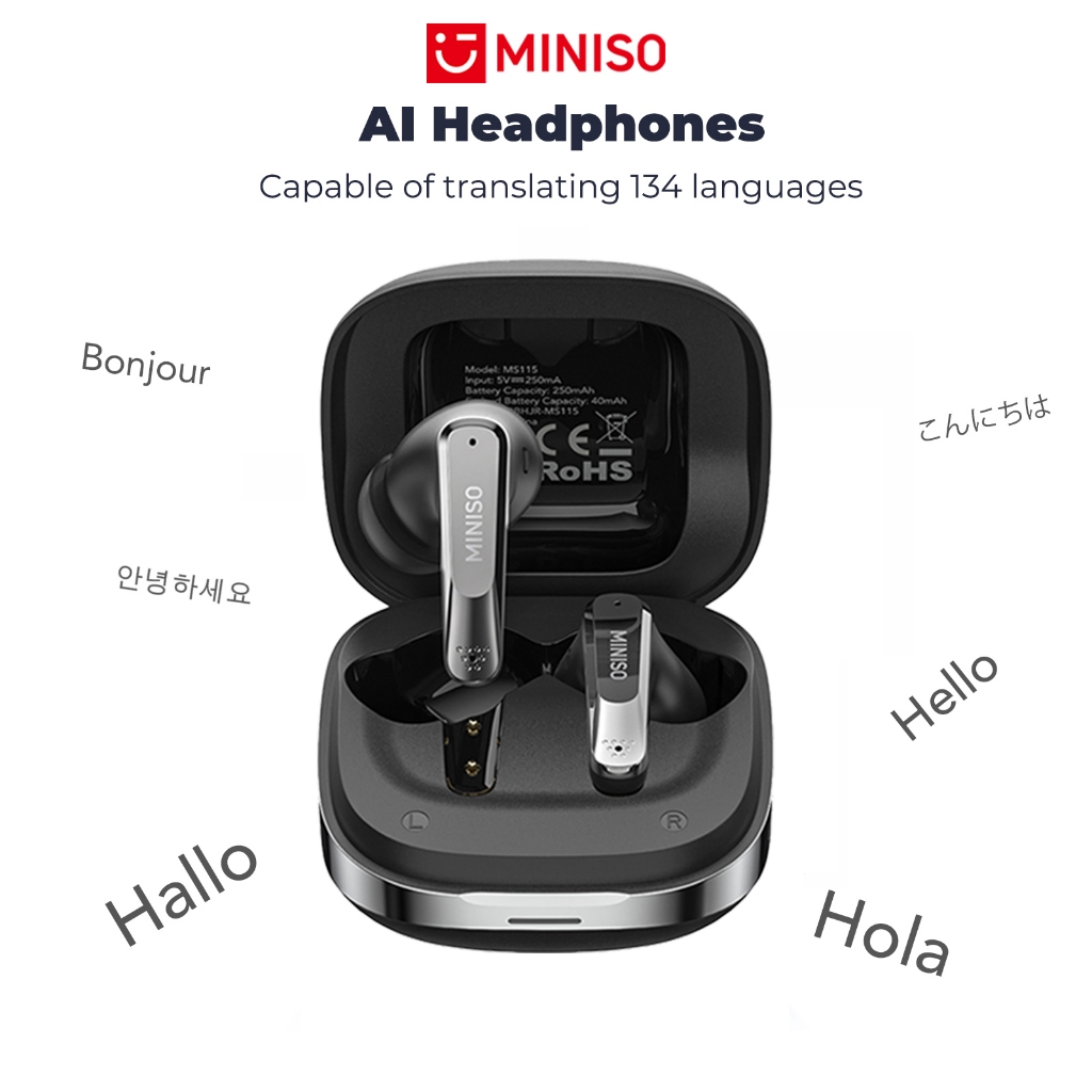 MINISO MS115 Tai nghe dịch thuật AI Tai nghe Bluetooth 6.0 Hỗ trợ dịch 135 ngôn ngữ Tai nghe không dây Tai nghe thể thao Âm thanh 360 độ AMSR Tai nghe OWS | BigBuy360 - bigbuy360.vn