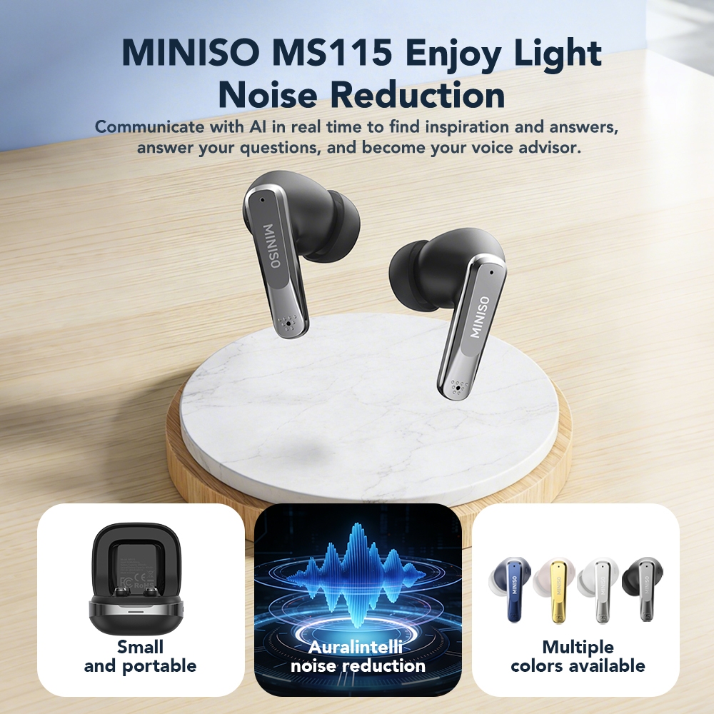 MINISO MS115 Tai nghe dịch thuật AI Tai nghe Bluetooth 6.0 Hỗ trợ dịch 135 ngôn ngữ Tai nghe không dây Tai nghe thể thao Âm thanh 360 độ AMSR Tai nghe OWS | BigBuy360 - bigbuy360.vn