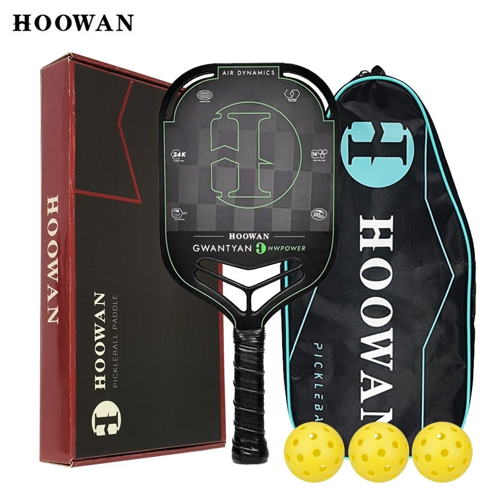 Hoowan Pickleball Mái Chèo 16MM HWPOWER GWANTYAN T700 24K Sợi Carbon Pickleball Vợt Grit Bề Mặt Poly