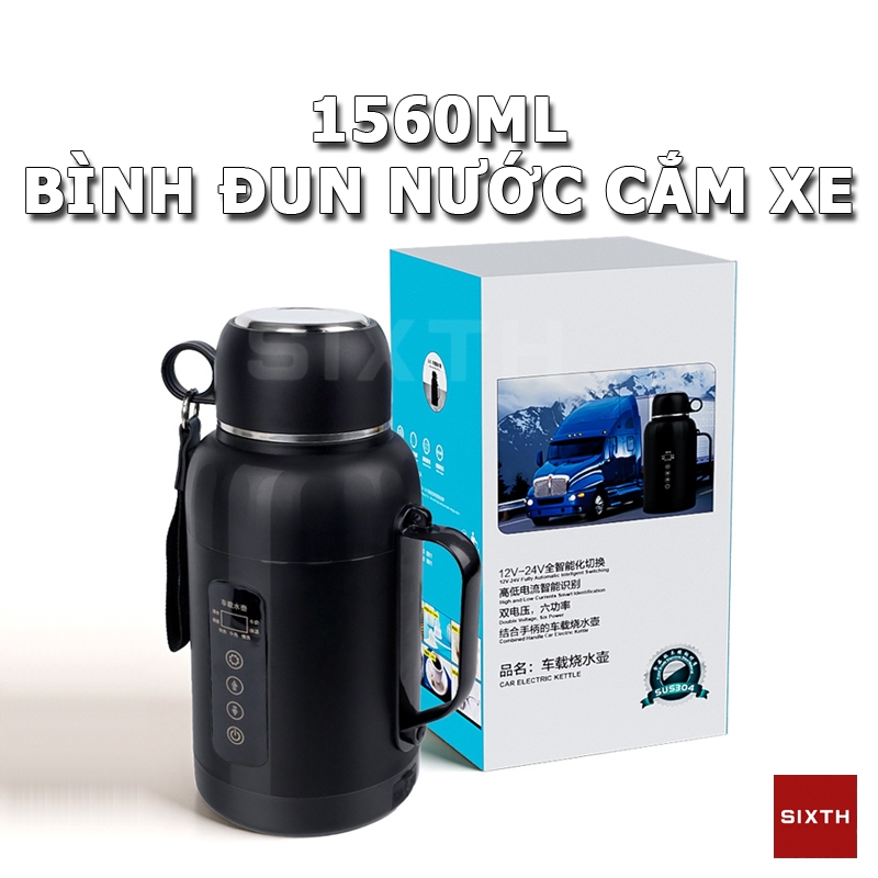 1500Ml bình đun nước nóng Trên ô tô 12/24v Công Suất 200W Ấm đun nước pha trà trên ô tô Bình siêu tố