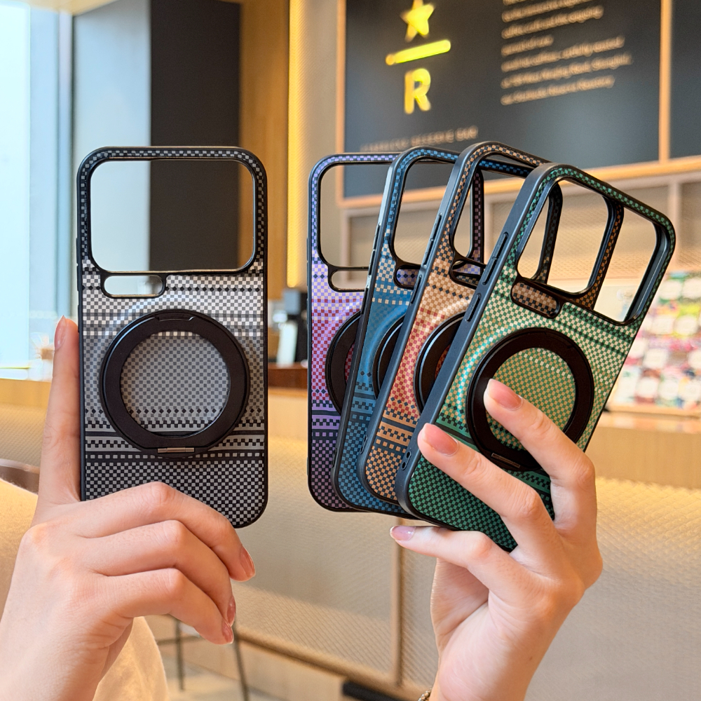 Ốp Lưng Cho Xiaomi 15 15T 17 Redmi 15C Note 14 15 Pro Ốp lưng Họa Tiết Sợi Ốp Lưng Có Chân Đế Từ Tín