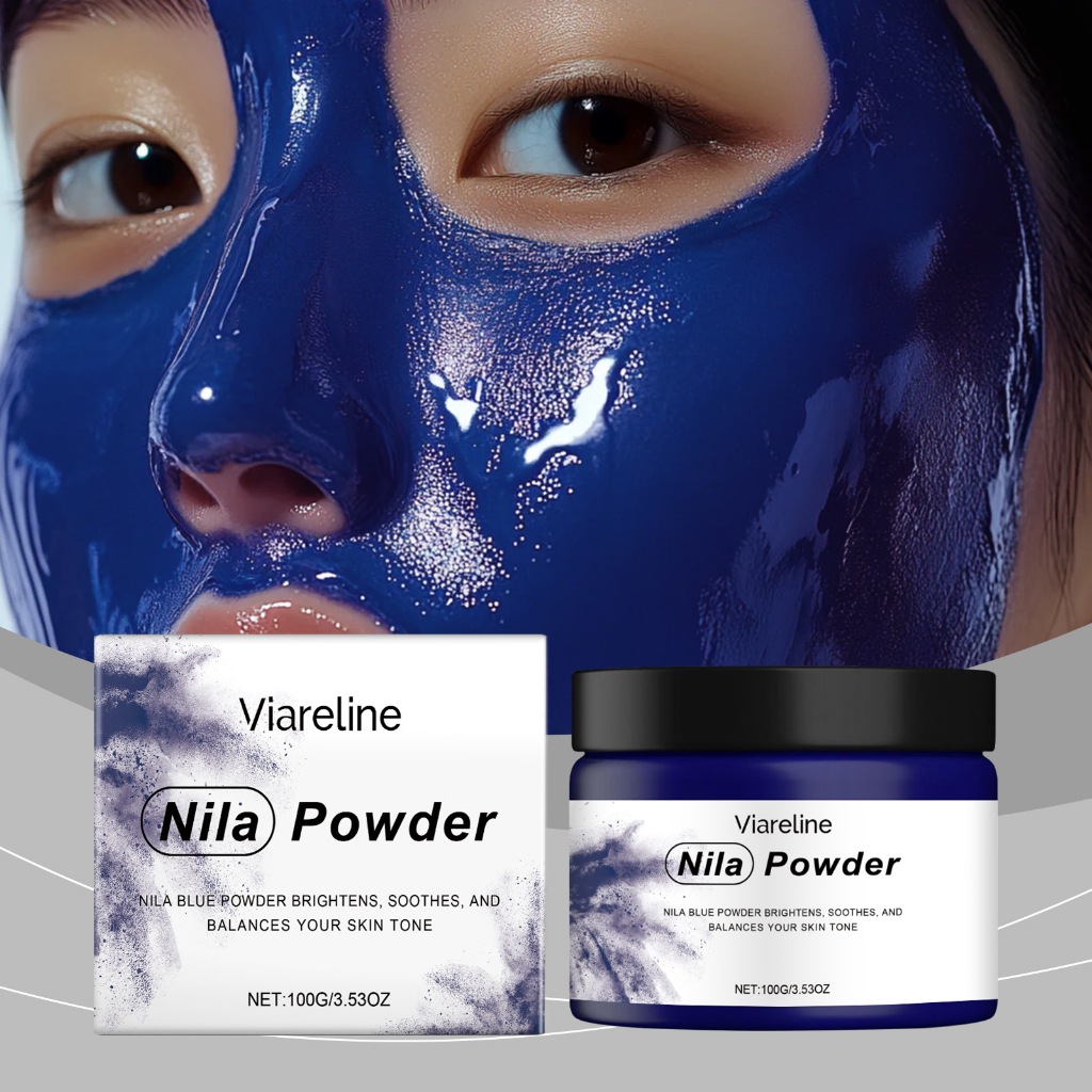 VIARELINE Nila Xanh Bột Ma-rốc, Bột Nila Xanh Cho Da, Dành Cho Chăm Sóc Da DIY, Sáng 3.53oz