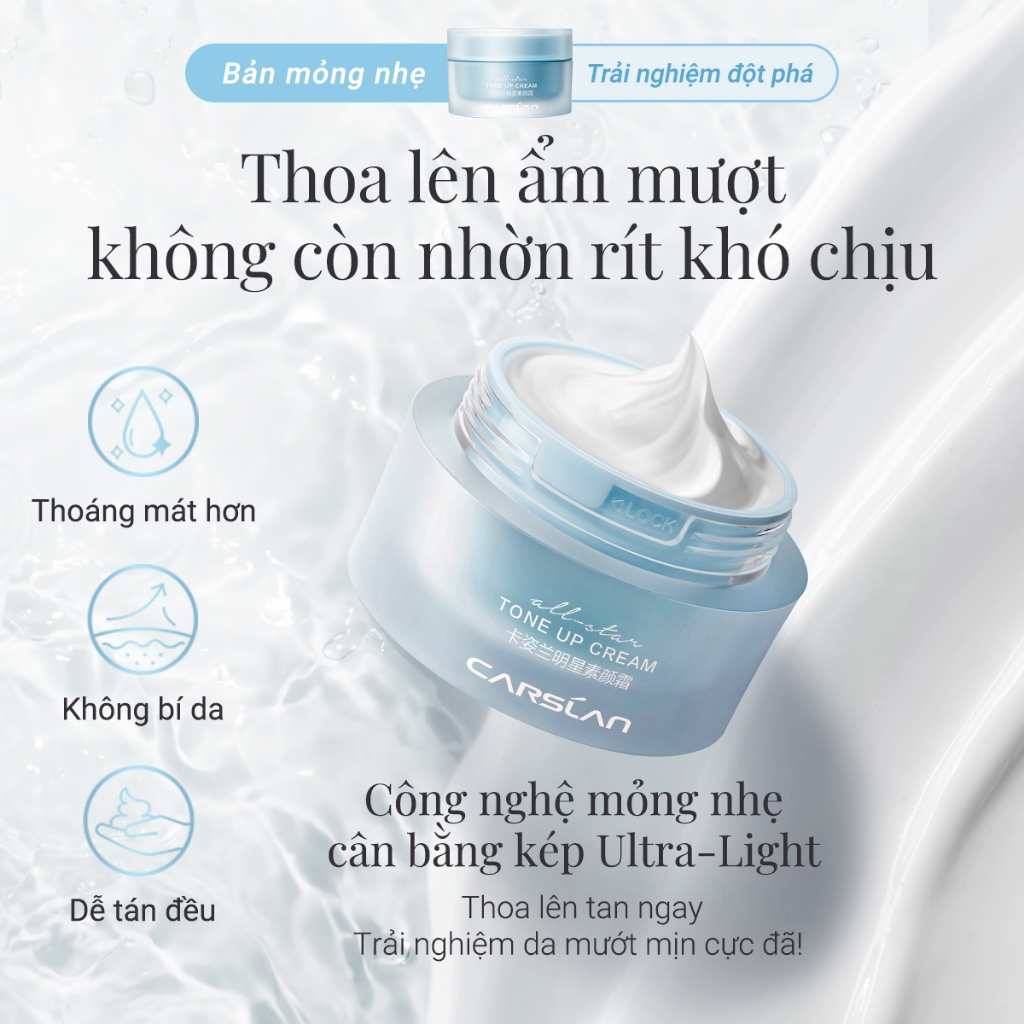 Kem nâng tông da Carslan kem lười trang điểm Kem lót che khuyết điểm hiệu quả Makeup nâng tông 50g | BigBuy360 - bigbuy360.vn