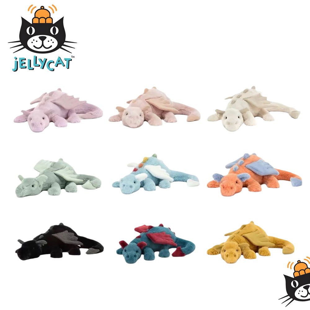 JELLYCAT Búp Bê Nhồi Bông Rồng Đen Rồng Hồng Rồng Tím Quà Tặng Độc Đáo