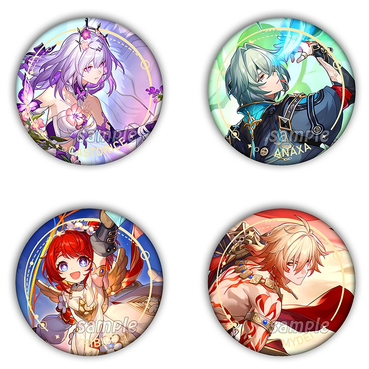 Honkai Star Rail huy hiệu Castorice Firefly Acheron tinplate pin