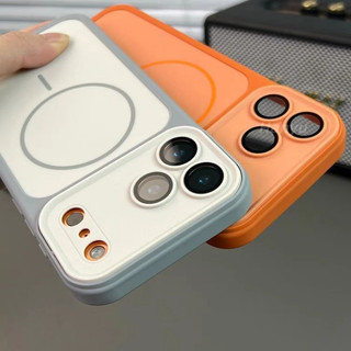 Với Phim Ống Kính Biến Đổi Ngay Cho 17Promax Silicone PC Từ Tính Ốp lưng iPhone 16 15 14 13 Pro Max 16 15 14 Plus Hai Trong Một Chống Vân Tay Ốp lưng Chống Sốc