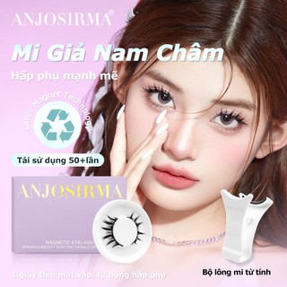  ANJOSIRMA mi nam châm 3D Lông Mi Giả Từ Tính tái sử dụng 4 miếng 1 cặp 
