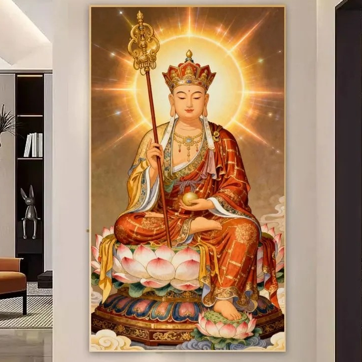 Jizo King Bodhisattva Cross Stitch 2026 Phong Cách Mới Ren Thêu Chỉ Chất Liệu Gói