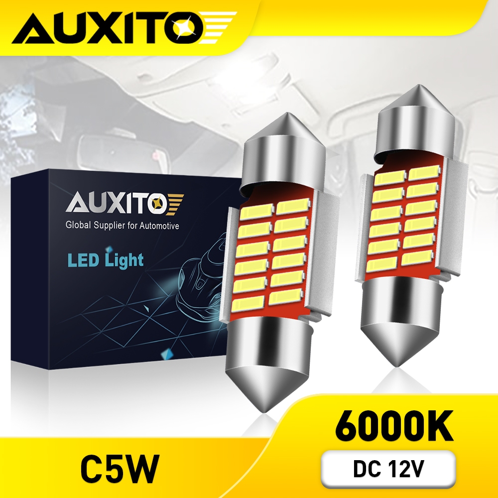 AUXITO 2PC LED Festoon C5W 31mm 36mm Siêu Sáng Cho Bản Đồ Mái Vòm Biển Số Đèn Đèn Đèn Đọc Sách