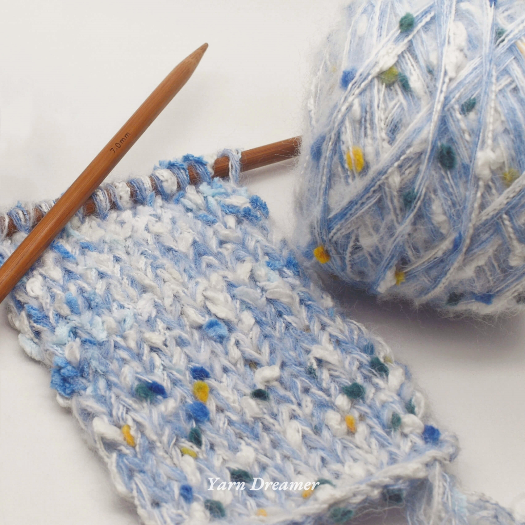 Len Bông Xù Đan Len Sợi Dệt Len Mohair Loang  Sợi To màu xanh Cuộn Len Móc Len Thanh Lý Pom Pom Hand