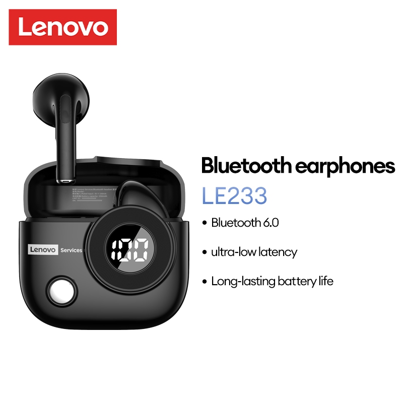 Tai nghe Bluetooth Lenovo LE233 TWS Chất lượng âm thanh HIFI Hiệu ứng âm thanh lập thể Tuổi thọ pin lâu dài Khử tiếng ồn Độ phân giải cao Bluetooth6.0 | BigBuy360 - bigbuy360.vn