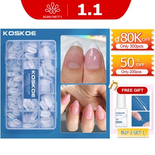  BORN PRETTY Hộp 300 Móng Tay Giả Ngắn x xs Che Phủ Toàn Diện Cho Đầu Móng Tay 