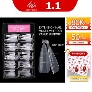  BORN PRETTY Set 100 khuôn hỗ trợ làm móng tay giả nối dài 