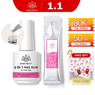  BORN PRETTY 6 trong 1 Keo dán móng tay chắc chắn Gel sơn móng tay Refills Chức năng trong suốt Độ dày Gel Đế cao su Keo kim cương giả 15g 