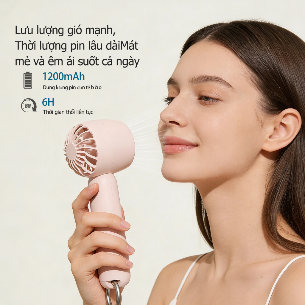 Quạt cầm tay màn hình kỹ thuật số LED Ucloudsome, với 5 tốc độ gió có thể điều chỉnh và thiết kế di động mini. | BigBuy360 - bigbuy360.vn