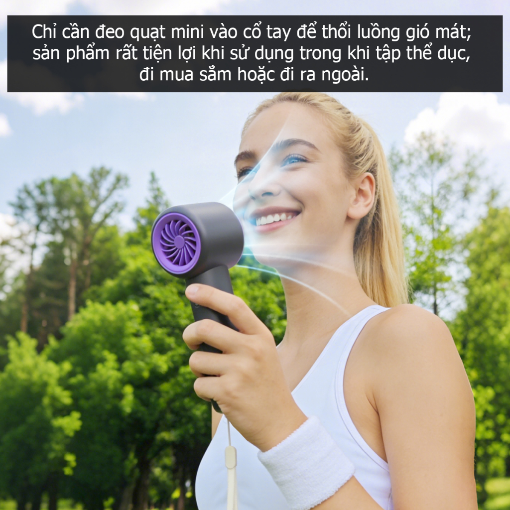 UCLOUDSOME LED hiển thị kỹ thuật số Quạt cầm tay tốc độ cao Gió mạnh mẽ 100 cấp Điều khiển tốc độ vô cấp Quạt cầm tay ngoài trời lâu trôi dành cho học sinh | BigBuy360 - bigbuy360.vn