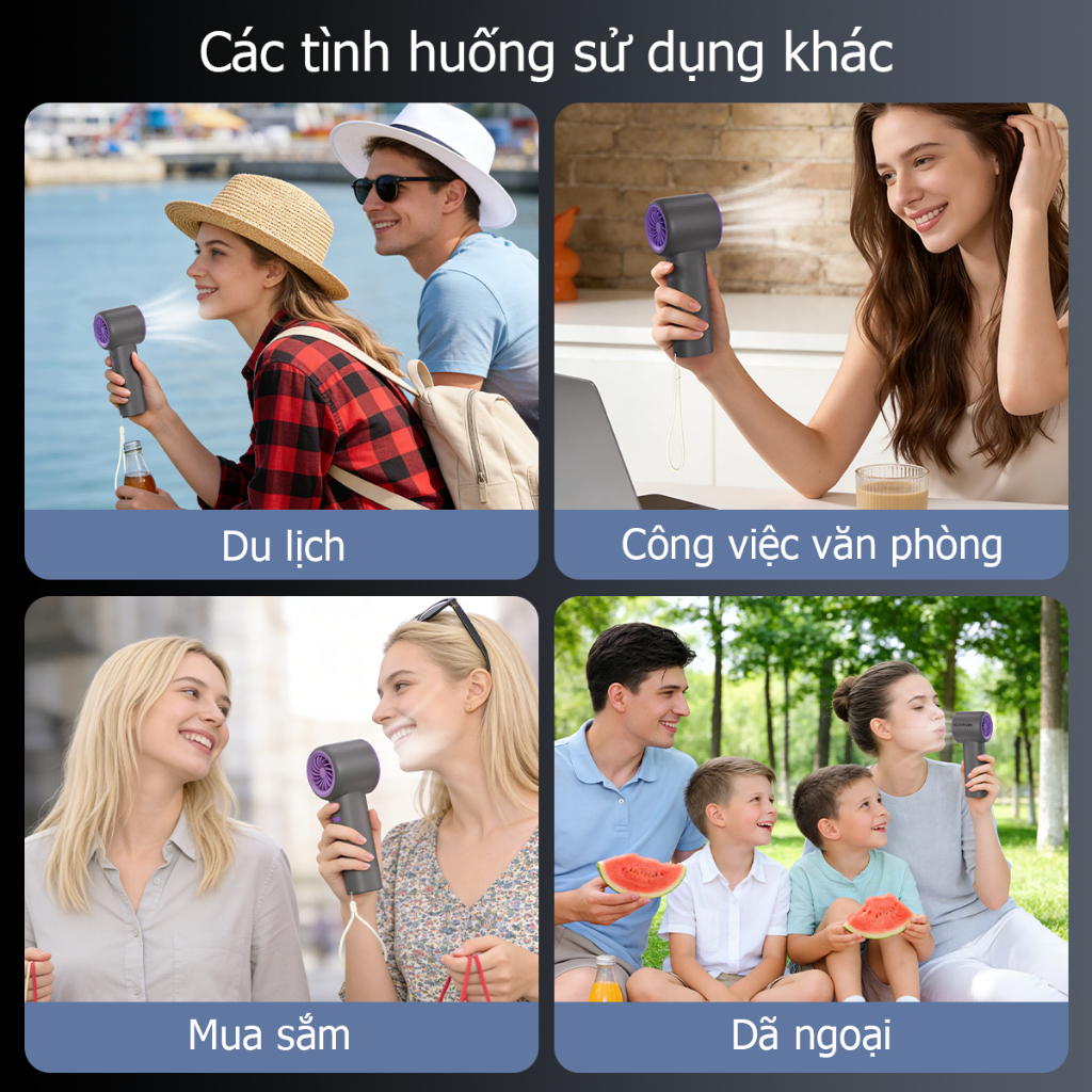 UCLOUDSOME LED hiển thị kỹ thuật số Quạt cầm tay tốc độ cao Gió mạnh mẽ 100 cấp Điều khiển tốc độ vô cấp Quạt cầm tay ngoài trời lâu trôi dành cho học sinh | BigBuy360 - bigbuy360.vn