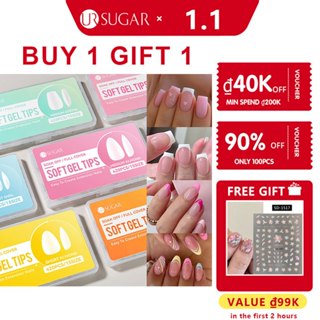  UR SUGAR 420 Chiếc Gel Mềm Đầu Móng Tay Nối Dài Hạnh Nhân Trong Suốt Giả Mờ Full Cover Bấm Vào Móng Tay Giả Nối Dài Dụng Cụ Làm Móng Tay 