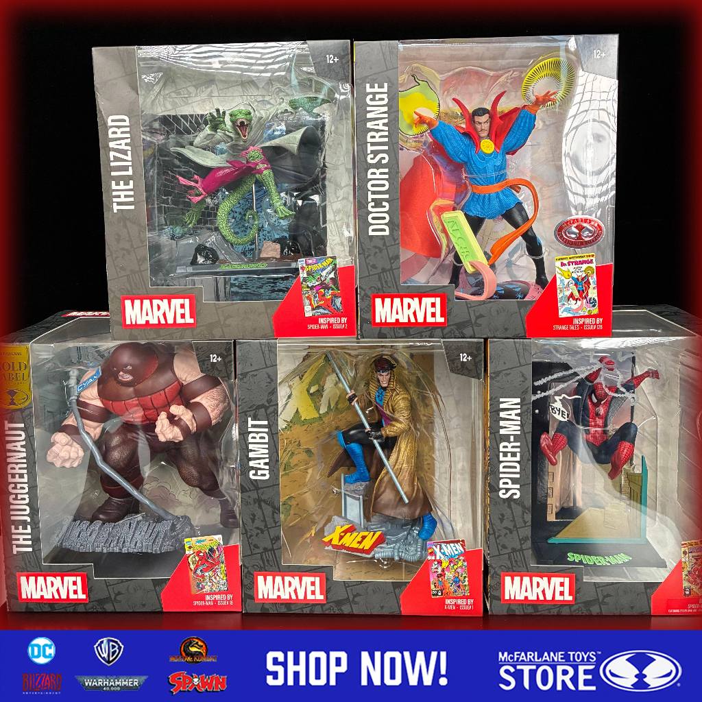 [Còn hàng] Đồ chơi McFarlane Marvel Avengers Spider-Man Dr.Strange Gambit The Juggernaut Thằn lằn tỷ