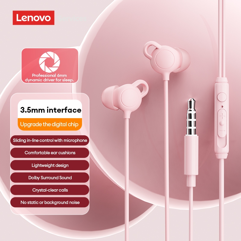 Tai nghe có dây Lenovo YF44 và tai nghe ngủ có cách ly tiếng ồn và silicon mềm để ngủ bên | BigBuy360 - bigbuy360.vn