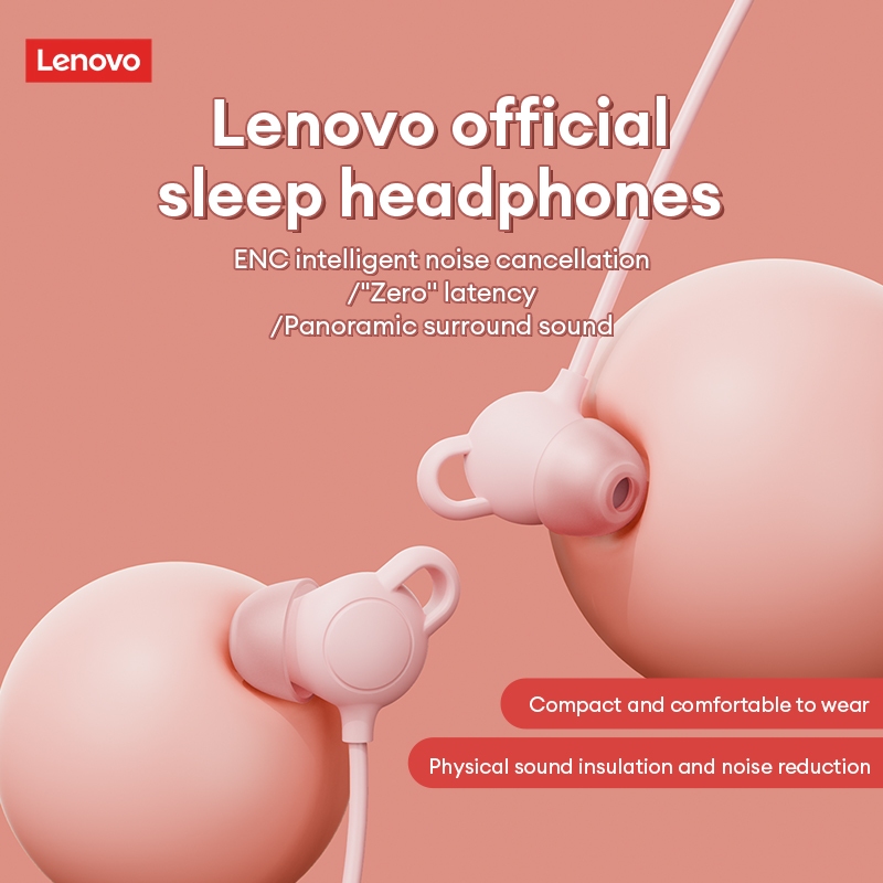 Tai nghe có dây Lenovo YF44 và tai nghe ngủ có cách ly tiếng ồn và silicon mềm để ngủ bên | BigBuy360 - bigbuy360.vn