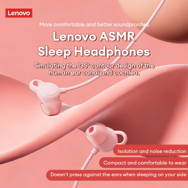 Tai nghe có dây Lenovo YF44 và tai nghe ngủ có cách ly tiếng ồn và silicon mềm để ngủ bên | BigBuy360 - bigbuy360.vn