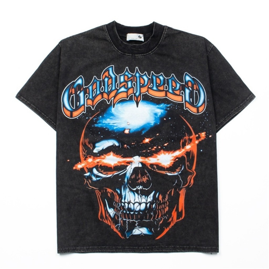 Áo thun Godspeed Rap Nam Interstellar Shocking Skull Hip Hop Áo thun