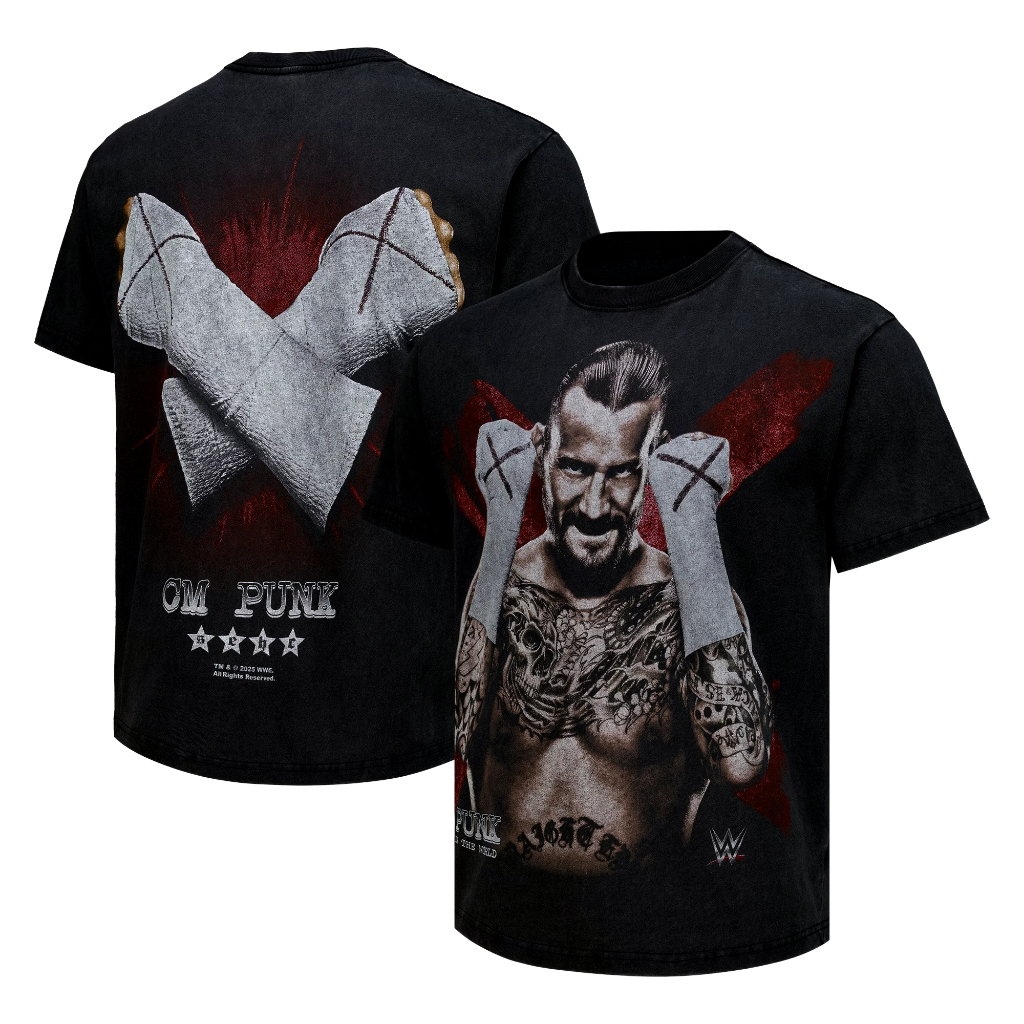 Áo thun nam Heather Black CM Punk quấn