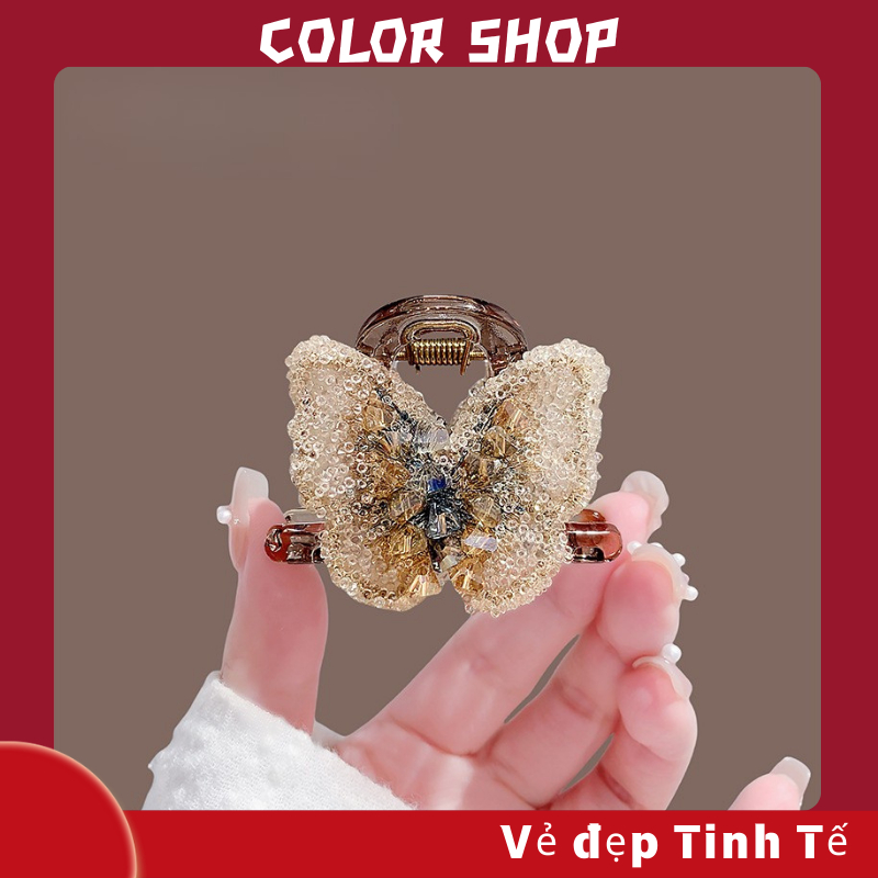 Kẹp kim cương bướm cao cấp phong cách mới Hàn Quốc [A867]