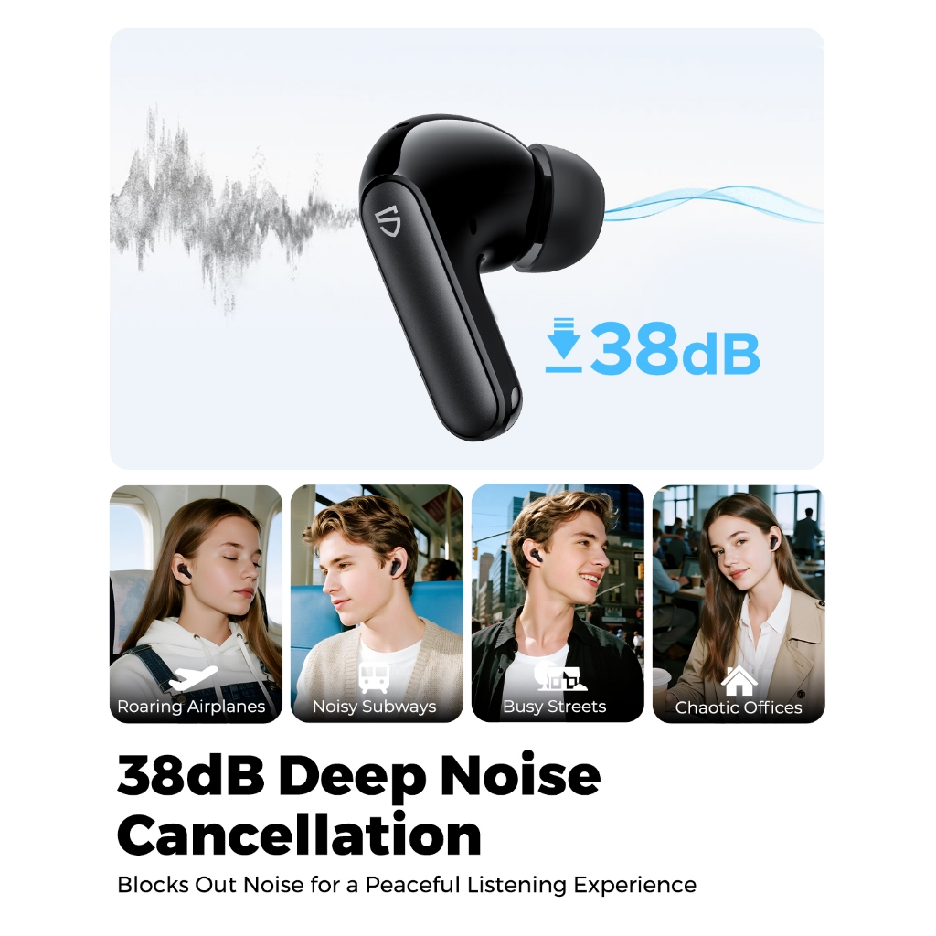 Tai nghe không dây SoundPEATS Q3 Pro Bluetooth 6.0 Dual Mics ANC Chế độ chơi game Hỗ trợ ứng dụng | BigBuy360 - bigbuy360.vn